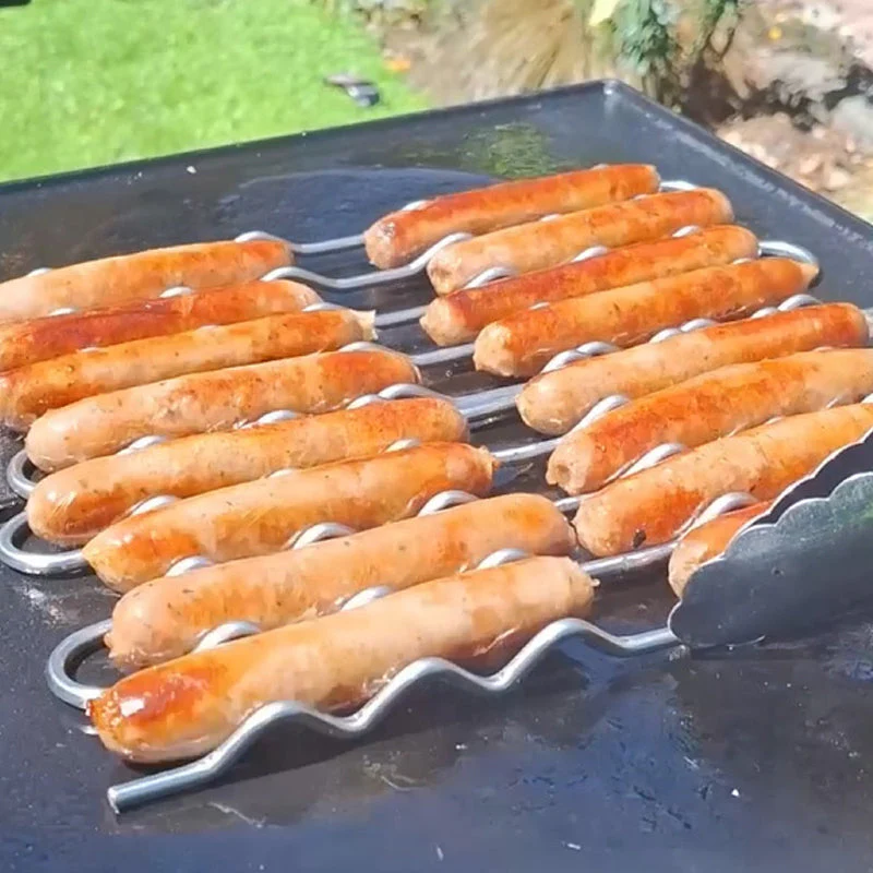 🌭 [Grill Master Essential] BBQ Sausage Roller Rack | No More Burnt Hot Dogs! 🔥✨ - Image 3