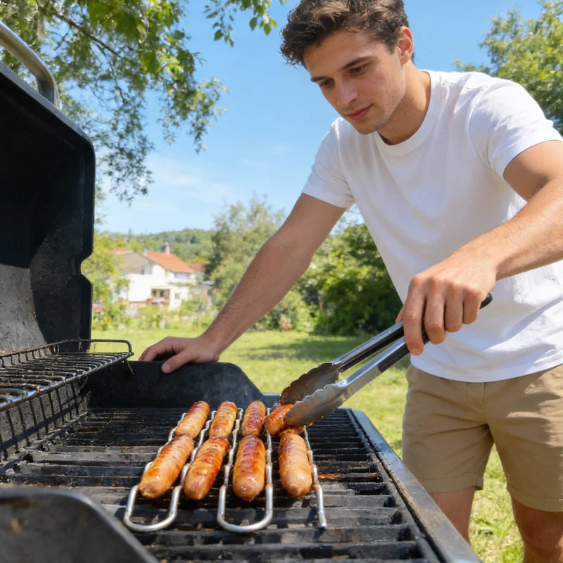 🌭 [Grill Master Essential] BBQ Sausage Roller Rack | No More Burnt Hot Dogs! 🔥✨ - Image 6