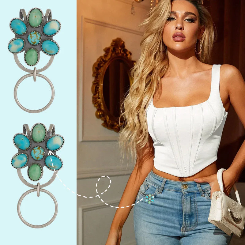 🌼 Turquoise Bloom Bag Clip Key Holder – Find Your Keys with Flair - Image 4