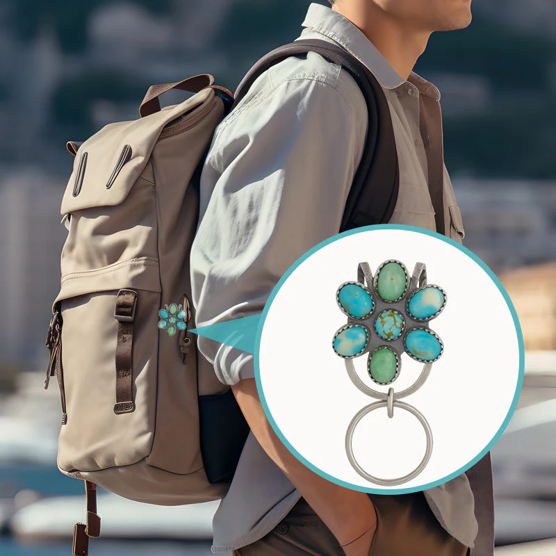 🌼 Turquoise Bloom Bag Clip Key Holder – Find Your Keys with Flair - Image 5
