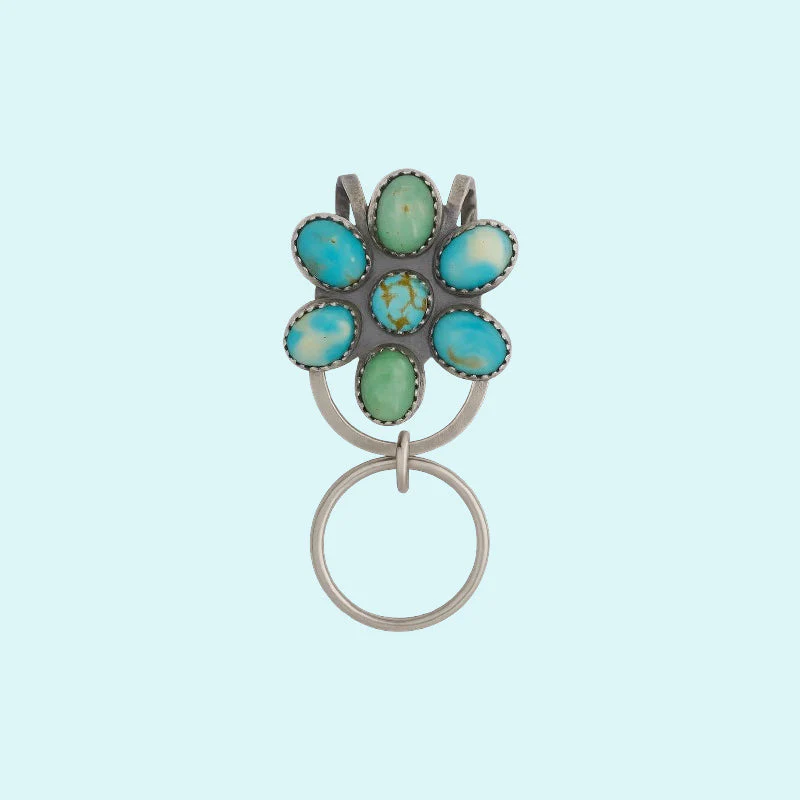 🌼 Turquoise Bloom Bag Clip Key Holder – Find Your Keys with Flair - Image 8